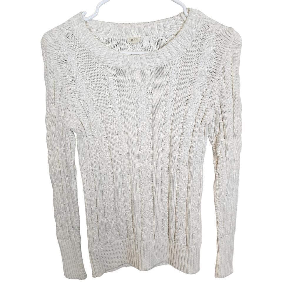 J. Crew Womens Cable Knit Sweater Size S Classic Old Money Minimalist Ivy League